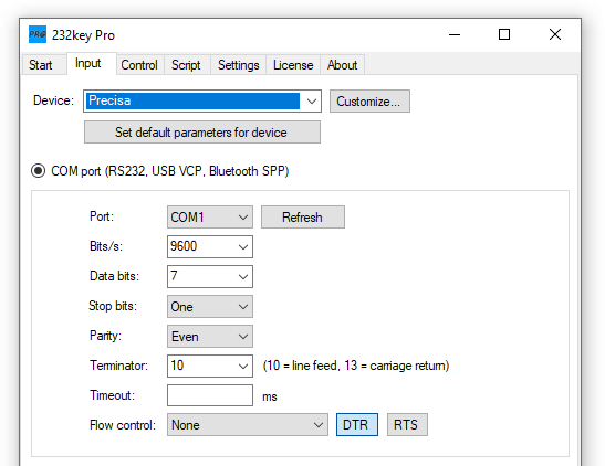 Precisa scales and balances in 232key Pro