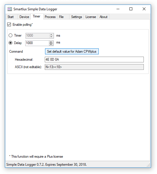 Poll weight from Adam Equipment scale using timer