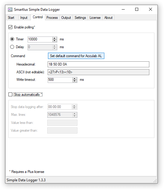 Acculab AL balance polling command