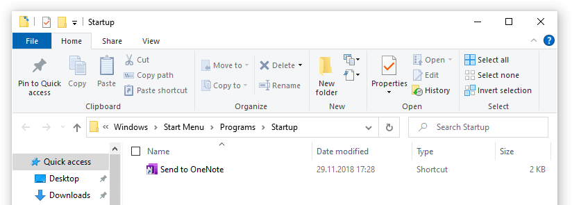 Windows Startup folder