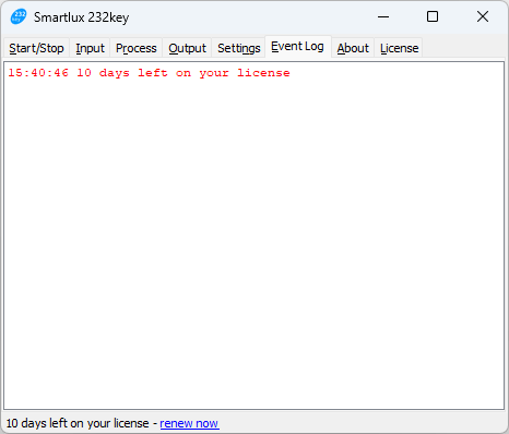 License expiry warning